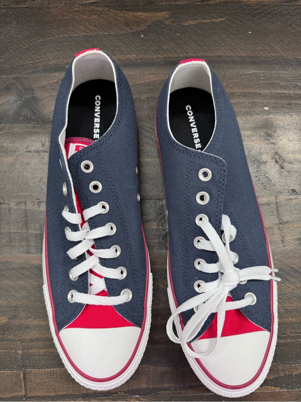 Converse Low-Top Navy and Red Canvas Sneakers - Picture 4 of 5